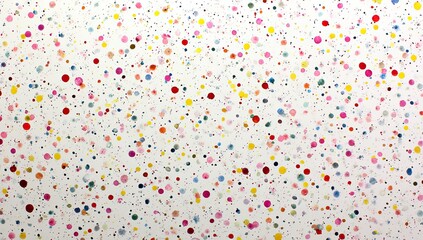 Abstract colorful polka dots on white background