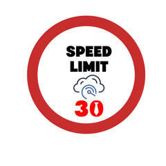Speed Limit 30 Road Traffic Sign Vector Illustration
