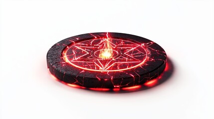 Obraz premium Demonic summoning circle isolated on white background