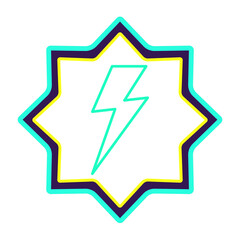 Abstract star shape with lightning bolt icon