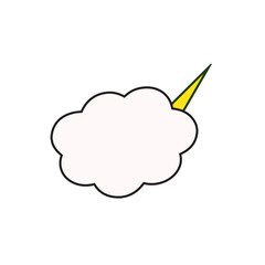 Speech bubble cloud with yellow point