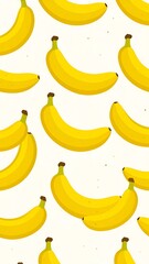 Pattern of yellow bananas on white background