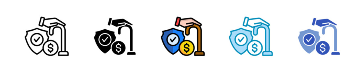 Retirement Fund  Icon Set Multiple Style Collection