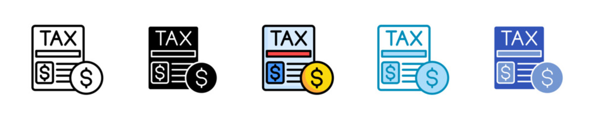 Withholding Tax  Icon Set Multiple Style Collection