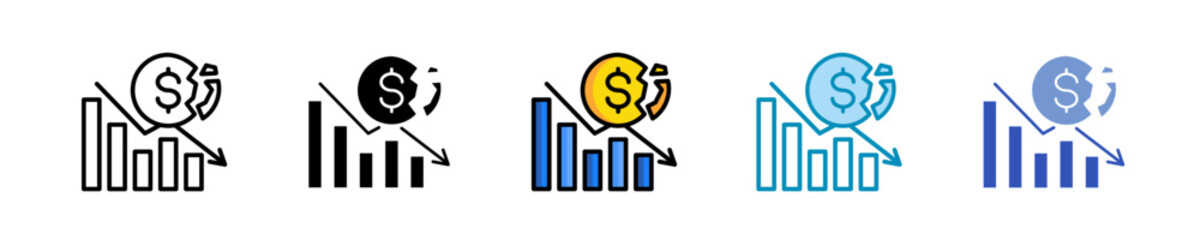 Earnings Breakdown  Icon Set Multiple Style Collection