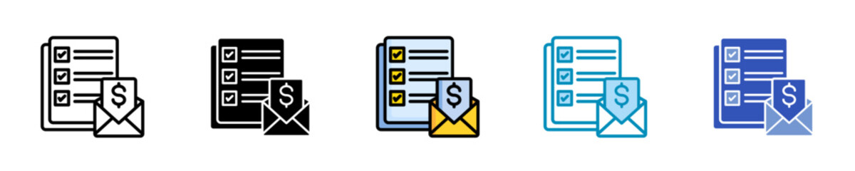 Benefit Summary  Icon Set Multiple Style Collection