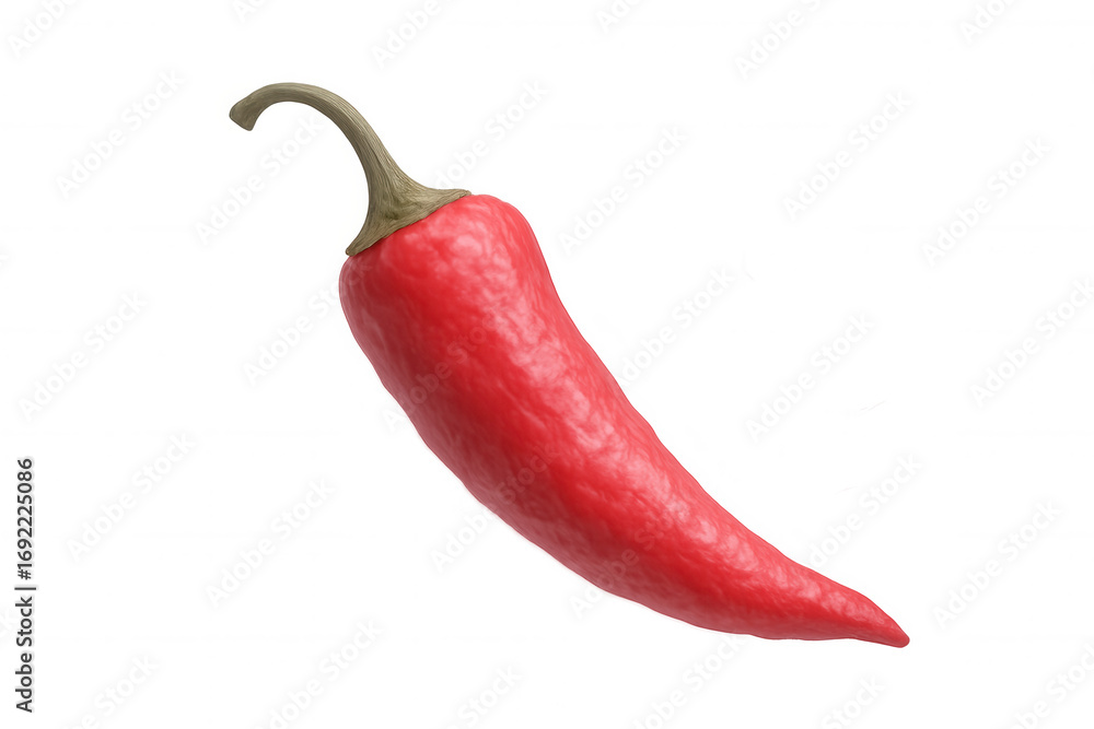 Poster 3d rendering of a red chili pepper floating on a transparent background, perfect for food-related pr