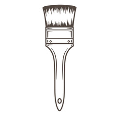 Detailed illustration of a paint brush tool for art painting and home renovation projects