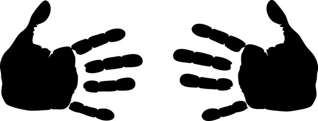 Creepy black handprint silhouette resembling bloody marks, perfect for Halloween decorations, horror designs, and scary poster artwork.