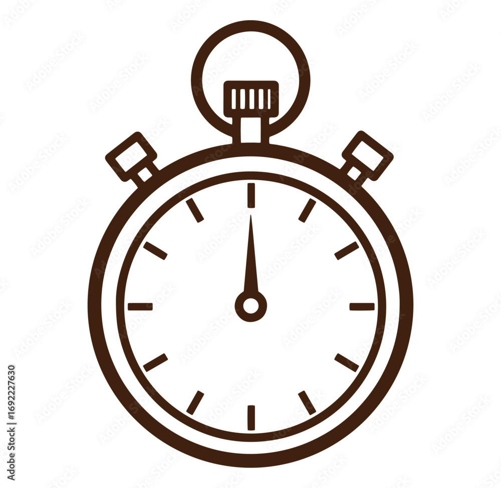 Poster simple illustration of a stopwatch icon for measuring time and concepts of deadlines.