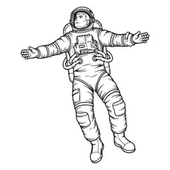  Astronaut Lineart – Astronaut Vector Outline Drawing with Defined Space Suit Shape – Astronaut Drawing – Vector of Astronaut – Astronaut Outline