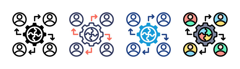 Collaboration Icon Set Multiple Style Collection