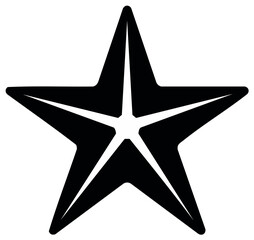 Obraz premium Black Star Illustration Against White Background Simple Geometric Shape Isolated