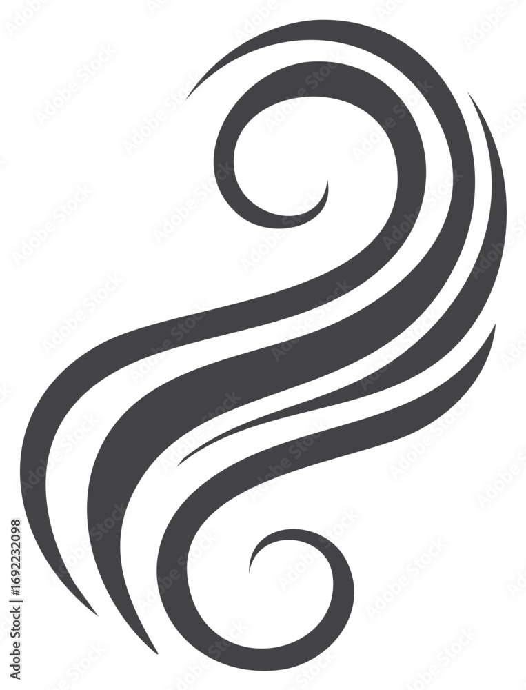 Poster stylized flowing lines forming an elegant abstract swirl pattern