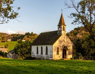 Old church in a pastoral setting