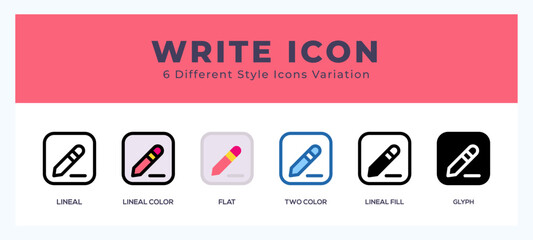 Write icon vector illustration. trendy styles