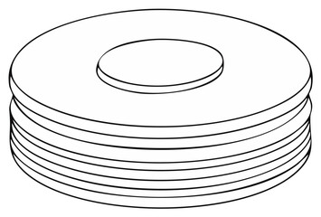 Pile of Washers Stacked, Round with Center Hole, Mechanical Parts, Fasteners, Engineering