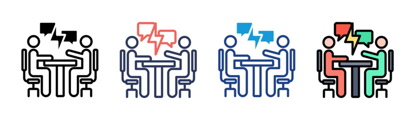 Disagreement Icon Set Multiple Style Collection