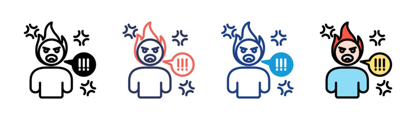 Angry Icon Set Multiple Style Collection