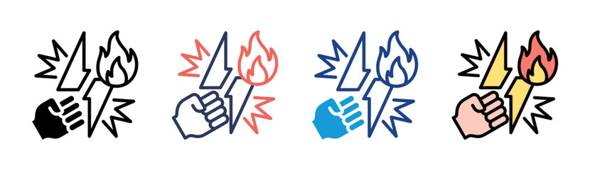 Vs Icon Set Multiple Style Collection