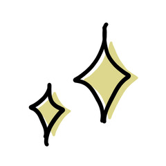 シンプルな手書き風イラスト素材　キラキラ