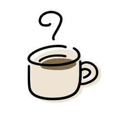 シンプルな手書き風コーヒーのイラスト素材