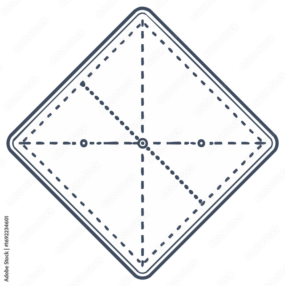 Aufkleber geometric diamond shape with dashed lines inside.