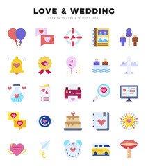 Love & Wedding icon pack for your website. mobile. presentation. and logo design.
