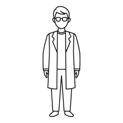 Fieldwork Biologist Lineart – Biologist Vector Outline Drawing with Exploration Concept – Biologist Drawing – Vector of Biologist – Biologist Outline