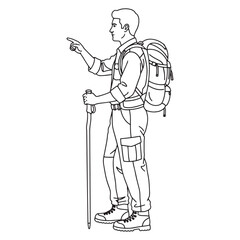 Marine Biologist Lineart – Biologist Vector Outline Drawing with Ocean Research Symbolism – Biologist Drawing – Vector of Biologist – Biologist Outline