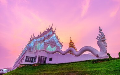 Ordination Hall of Wat Huai Pla Kang in Chiang Rai, Thailand