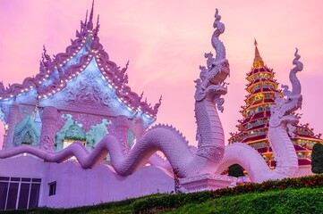 Ordination Hall of Wat Huai Pla Kang in Chiang Rai, Thailand