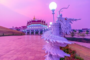 Ubosot shrine of Wat Huai Pla Kang in Chiang Rai, Thailand