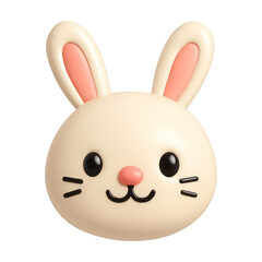 Obraz premium PNG Cute cartoon bunny face illustration.