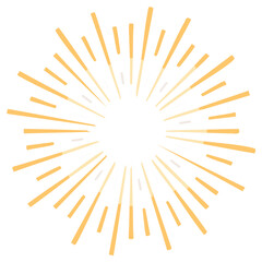 Fototapeta premium Orange bursts with lines radiating from center, starburst vector