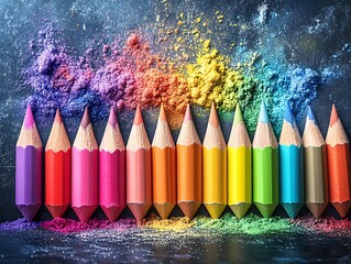 colored pencils on a background