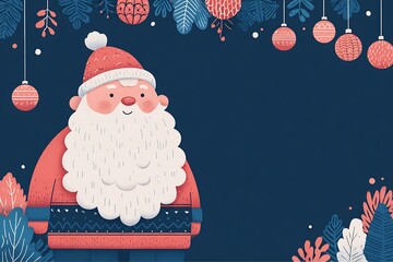 christmas card with santa claus