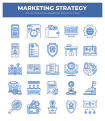 Collection of 25 Marketing Strategy Icons. Boost Your Business Growth