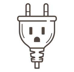 Obraz premium Simple outlined illustration of an american electric plug isolated on white background