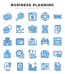 Business Strategy icons set. Collection of simple Two Color web icons.
