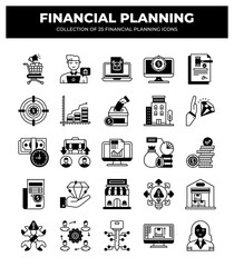 Collection of 25 Financial Planning Icons: Your Guide to Financial Success