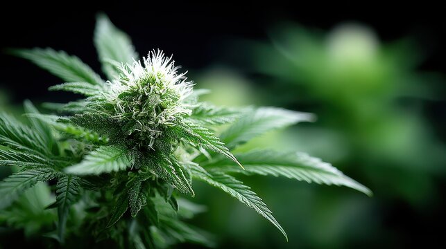 Close-up of a Lush Green Cannabis Bud