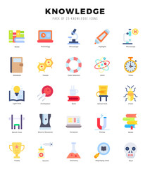 Simple Set of Knowledge Related Vector Flat Icons.