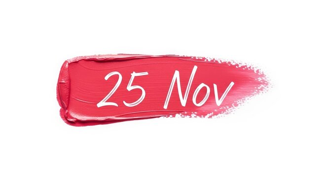 Remember special events with 25 November red lipstick swatch for beauty blogs or calendar promotions