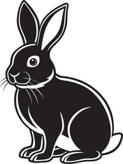 Fototapeta premium black rabbit on white background
