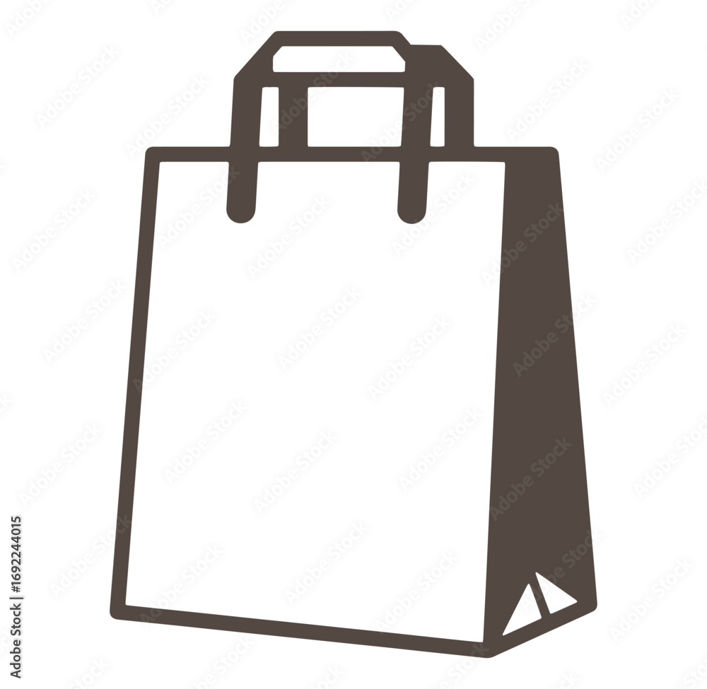 Poster simple illustration of a shopping bag with handle and minimalist design for various uses