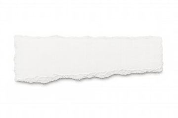 Horizontal blank ripped paper with ripped edges on transparent background, ideal for adding text or graphic design elements