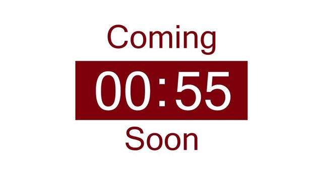 60 second timer with coming soon text 