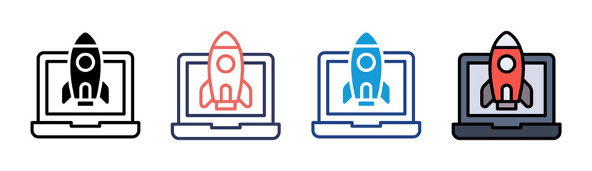 Startup Launch Icon Set Multiple Style Collection