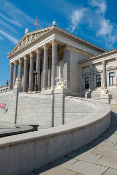 Facade of Austrian Parliament Building 